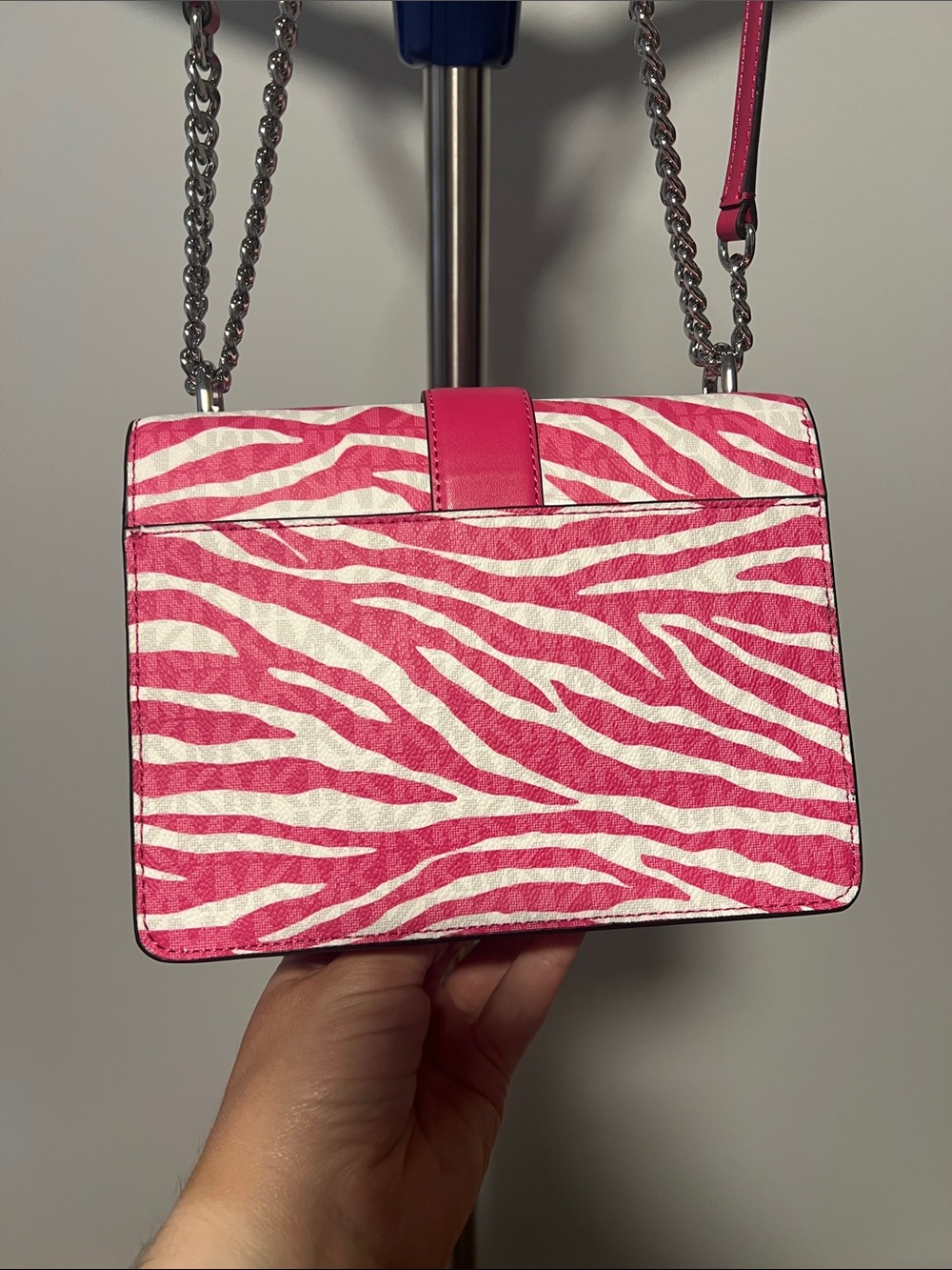 Michael Kors Hot Pink and White Zebra-Print Shoulder Bag - Picture 7 of 13